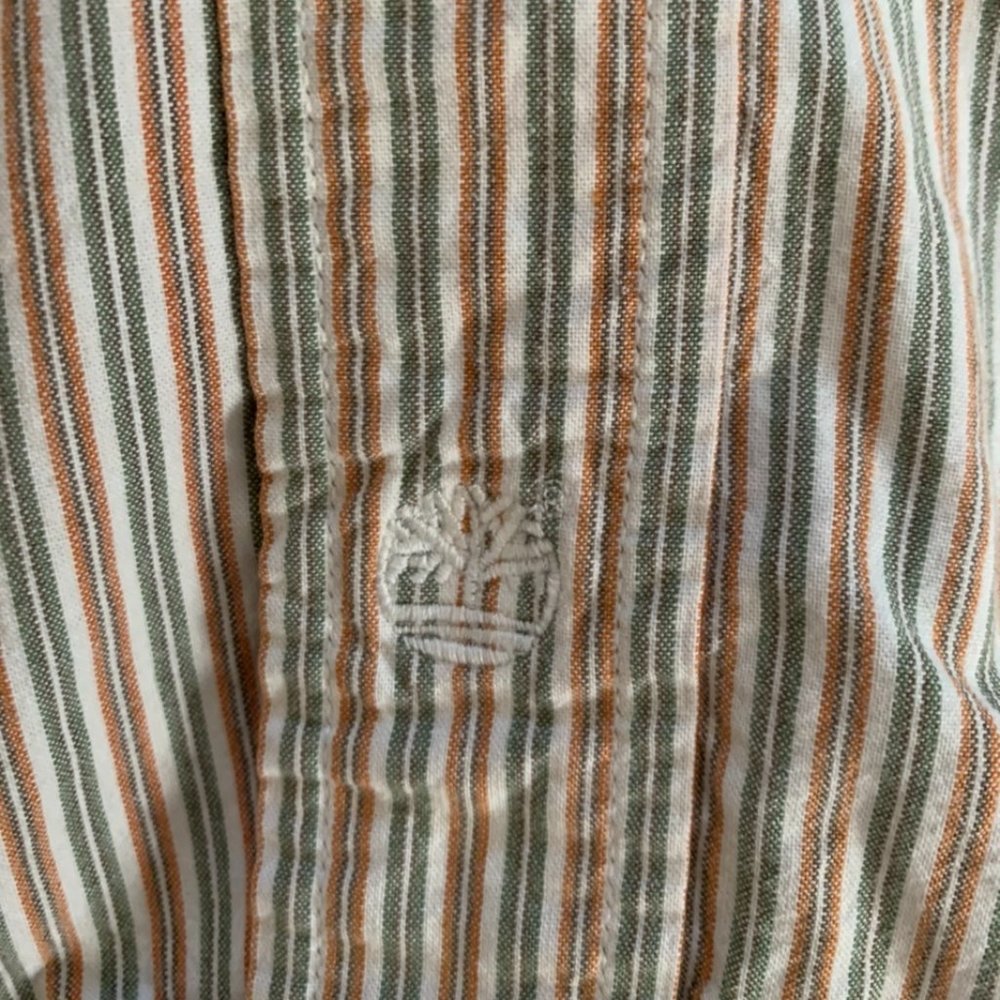 Timberland Retro Striped Mens Button Down Up Shirt Size Medium - Picture 2 of 6